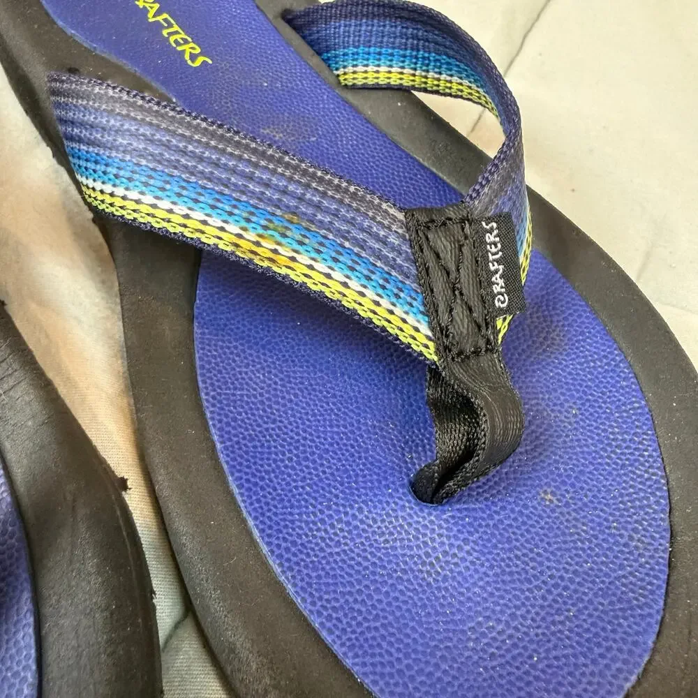 Rafters Blue Flip Flops Youth Big Kid 2 Boys Girls Summer Sandals Thongs